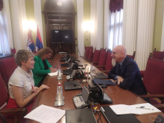 31 August 2022 National Assembly Deputy Speaker Elvira Kovacs in meeting with Italian Ambassador to Serbia Luca Gori